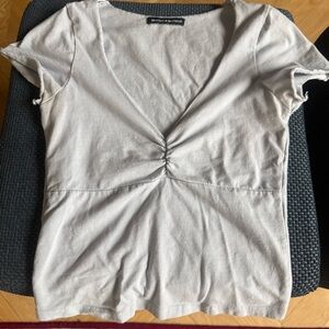 Brandy Melville Light Blue Short Sleeve V-Neck Top